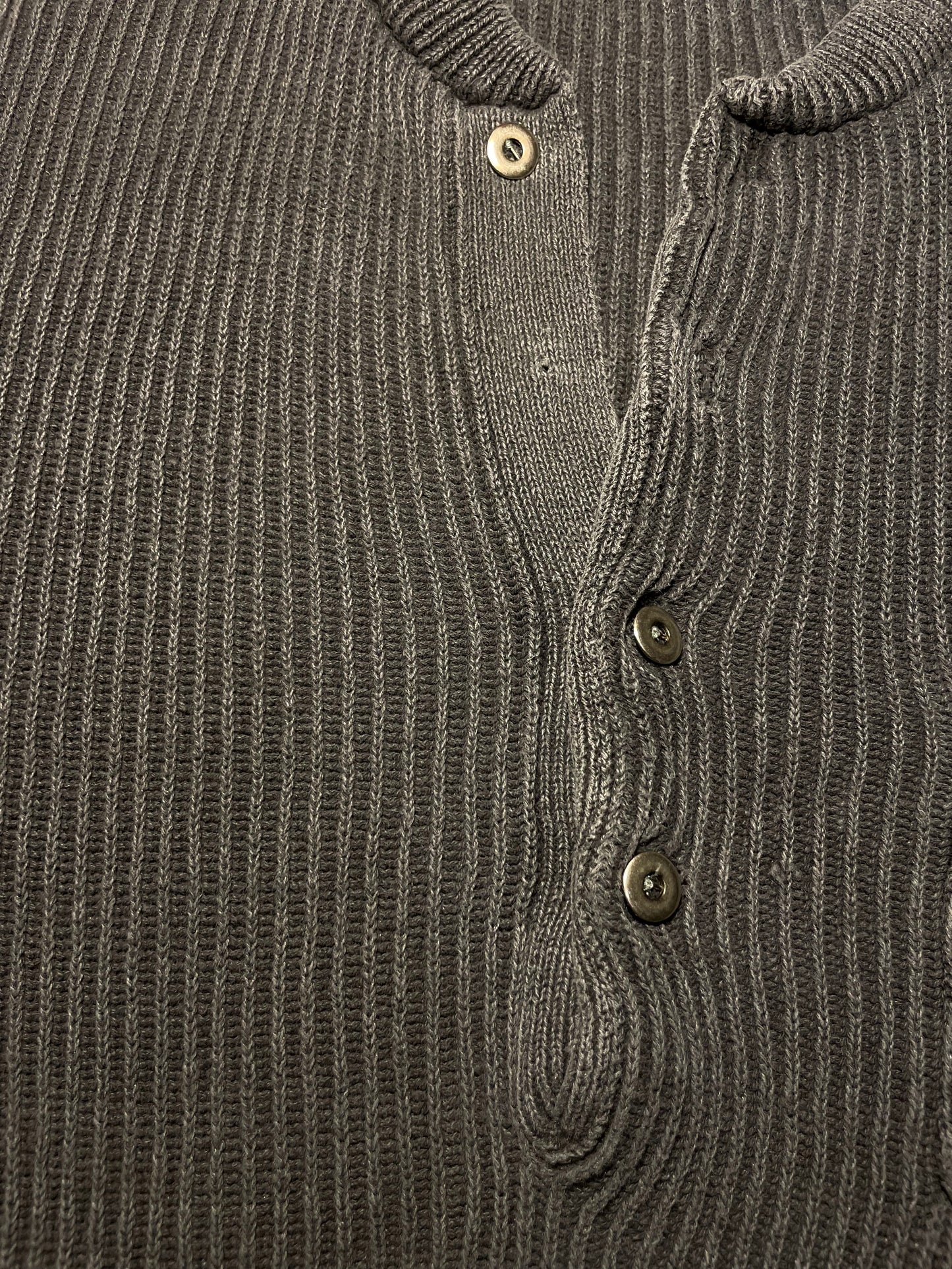 ROUGH CUT Charcoal Gray Half Button Up Sweater