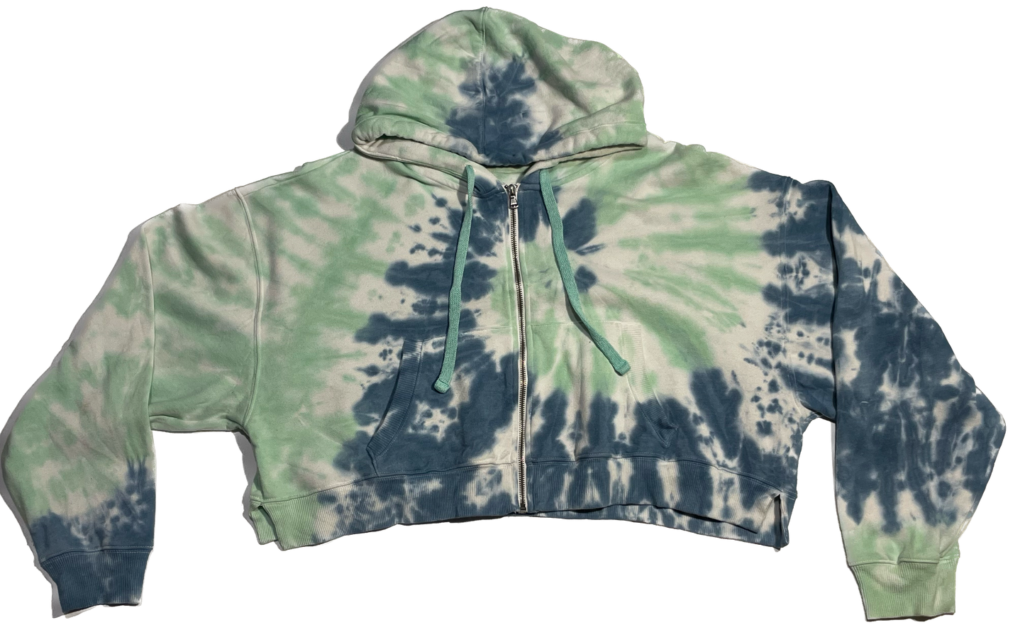 Tie Dye Cropped Zip Up Hoodie